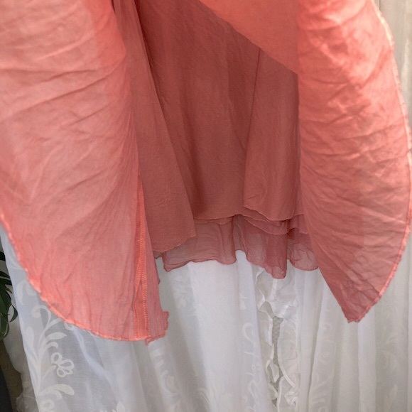 IDLE WILD size 10 100% raw Silk coral pink flare full skirt - Picture 9 of 11
